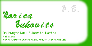 marica bukovits business card